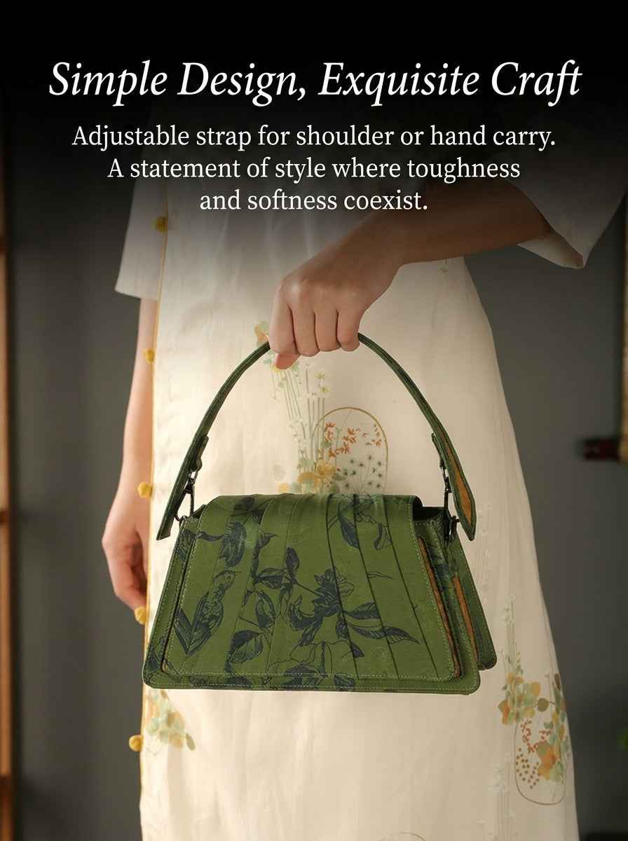 Handcrafted Wabi-Sabi Bamboo & Xiangyun Silk Crossbody Bag