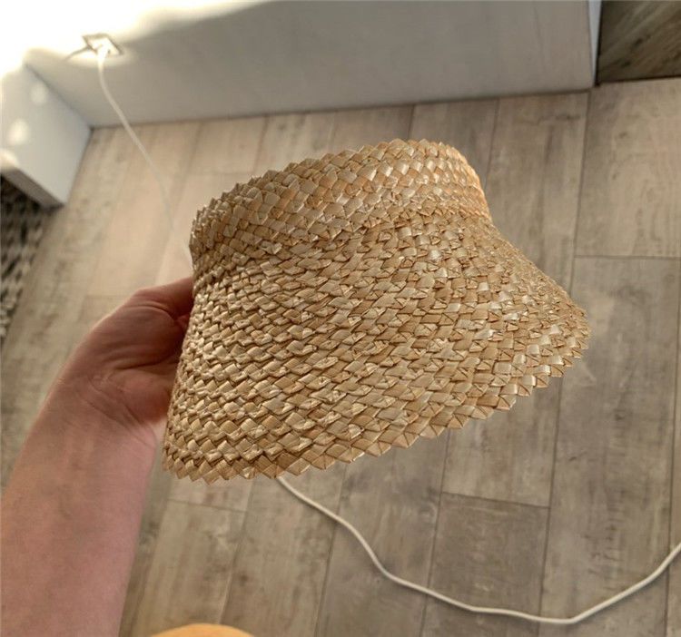 Handwoven Straw Headband Visor Boho Summer Sun Hat