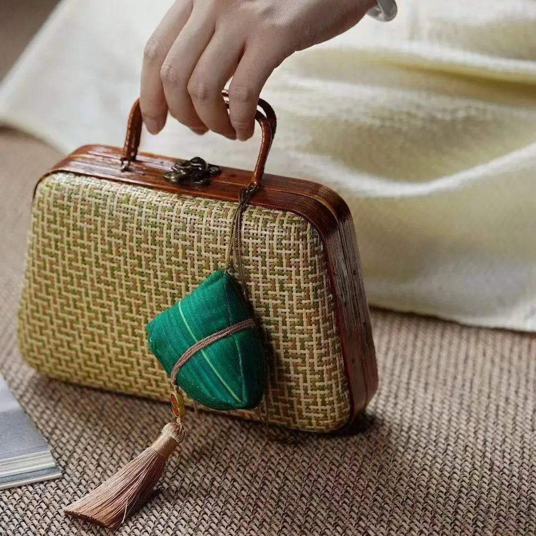 The Kyoto Artisanal Handwoven Bamboo Clutch Tote
