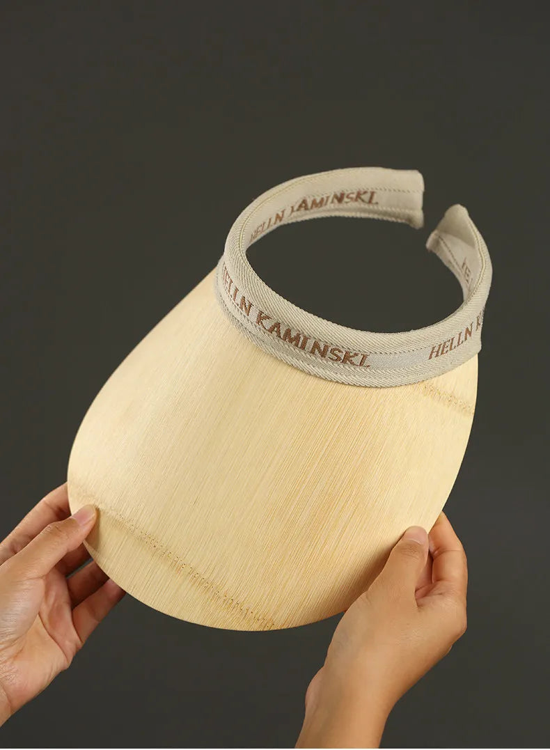 Handcrafted Flexible Bamboo Sun Visor Hat | 15cm Ultra Wide Brim Roll-Up Empty Top Shading Cap