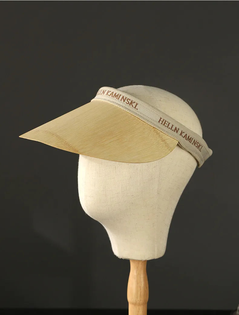 Handcrafted Flexible Bamboo Sun Visor Hat | 15cm Ultra Wide Brim Roll-Up Empty Top Shading Cap