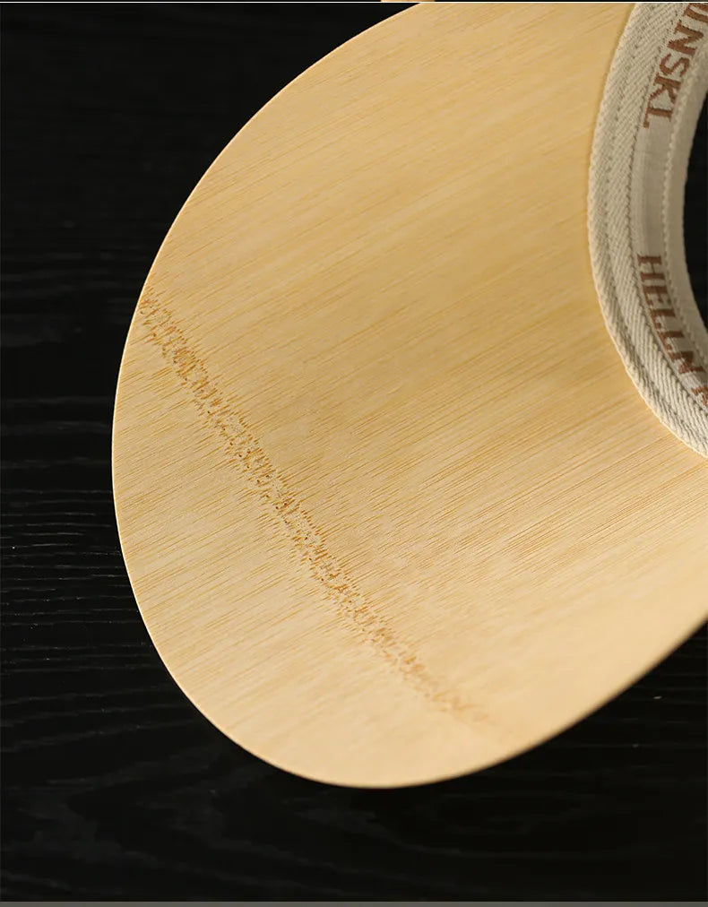 Handcrafted Flexible Bamboo Sun Visor Hat | 15cm Ultra Wide Brim Roll-Up Empty Top Shading Cap
