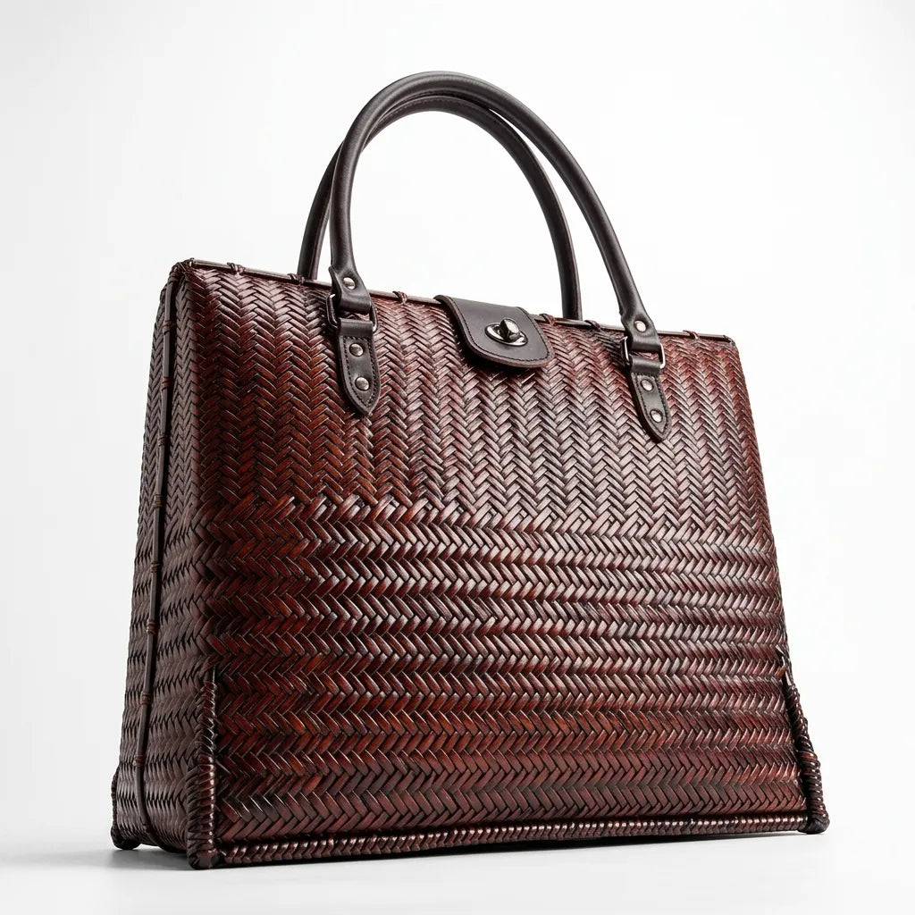The Heritage - Handwoven Bamboo Structured Tote briefcase