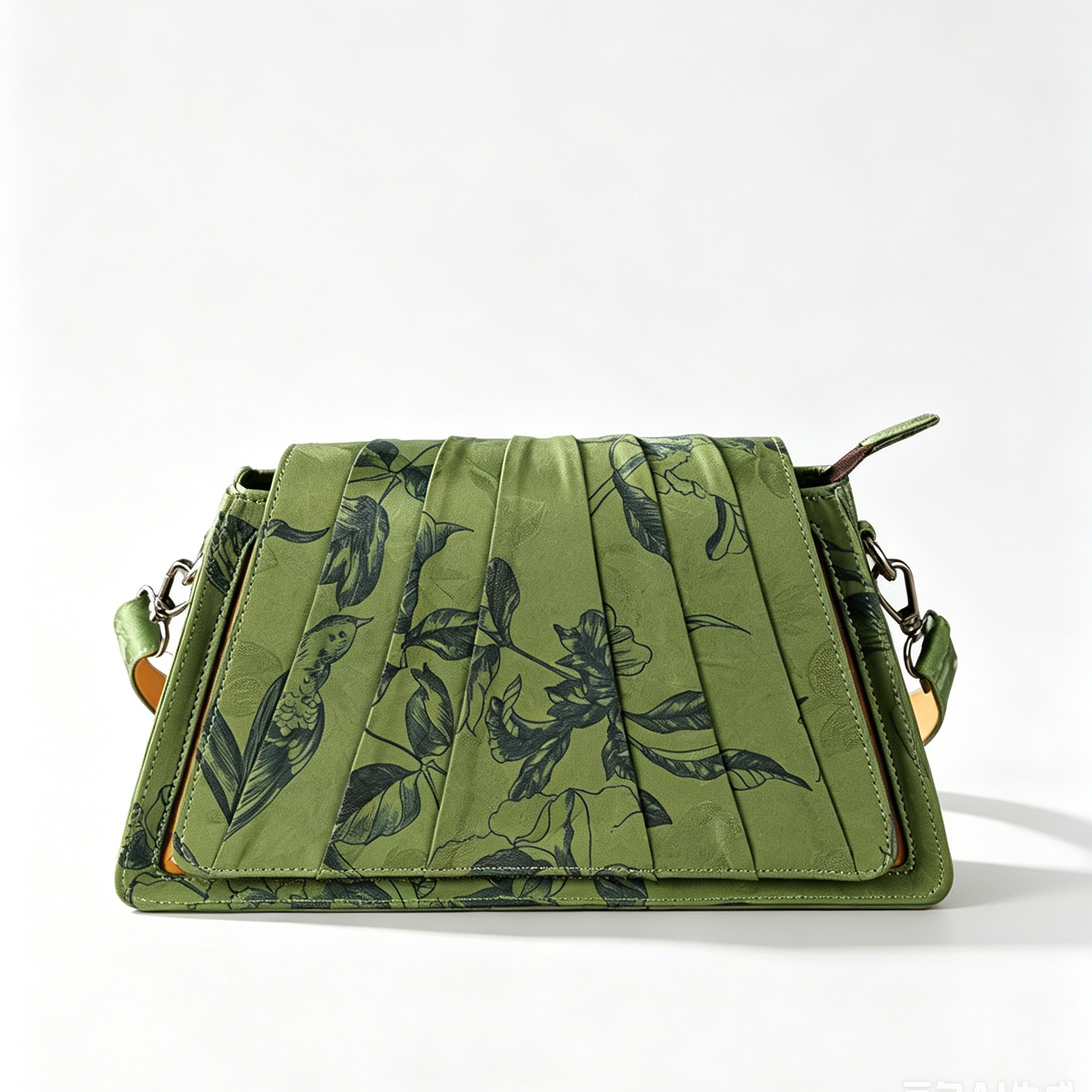 Handcrafted Wabi-Sabi Bamboo & Xiangyun Silk Crossbody Bag Green