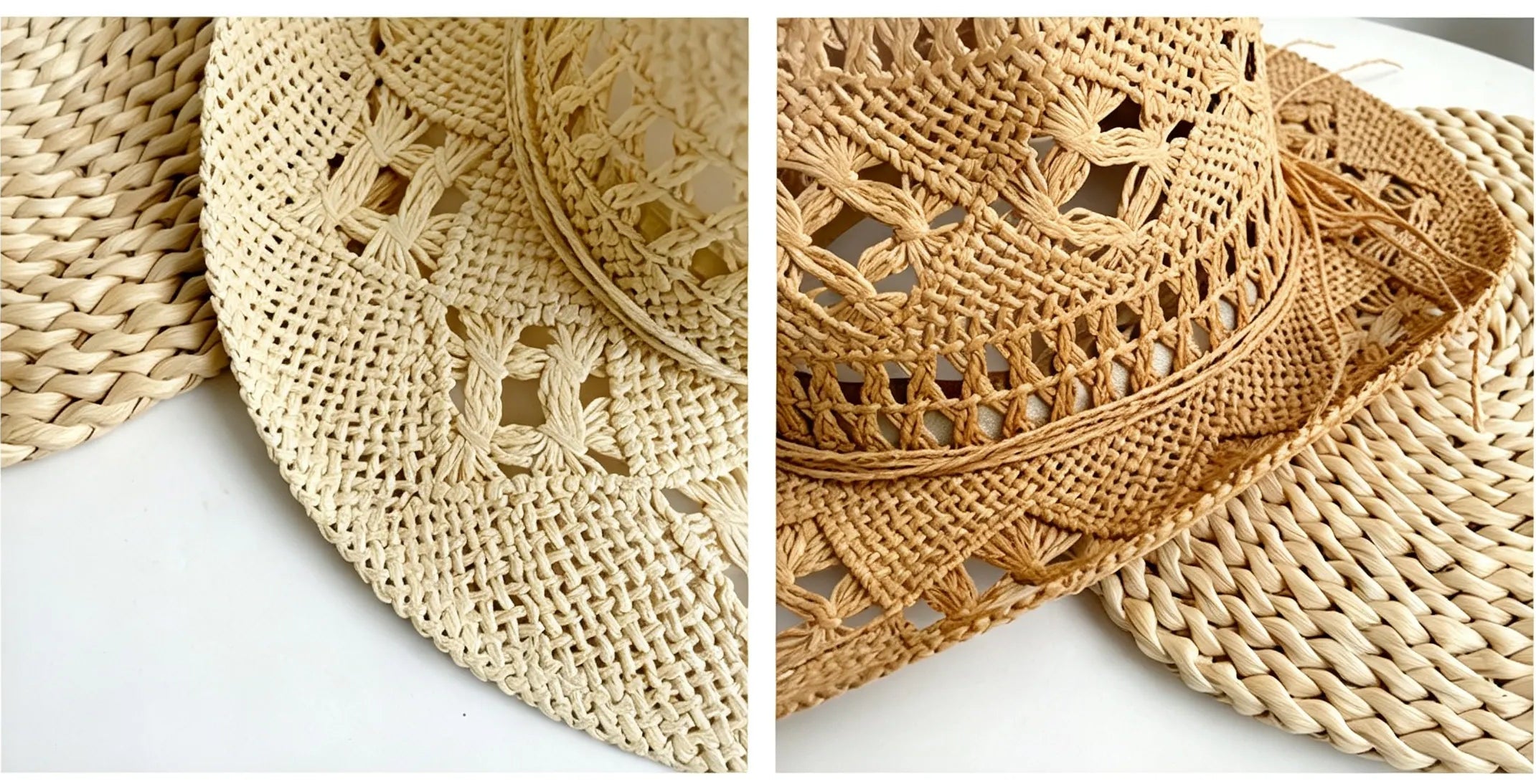 Handcrafted Western Cowboy Straw Hat Hollow Out Breathable Sun Beach Cap