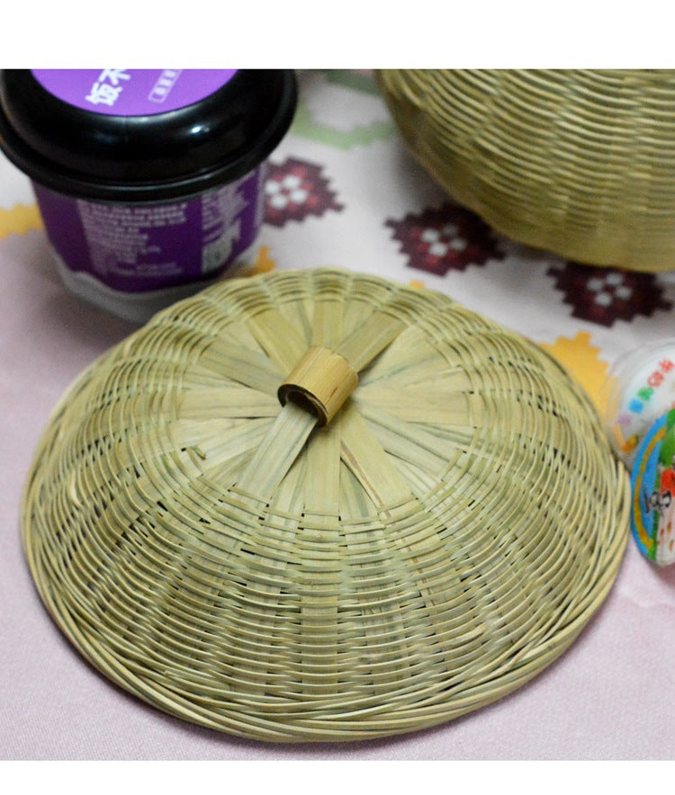 Bamboo Woven Pumpkin Storage Box Handwoven Bamboo Storage Basket Set with Lids