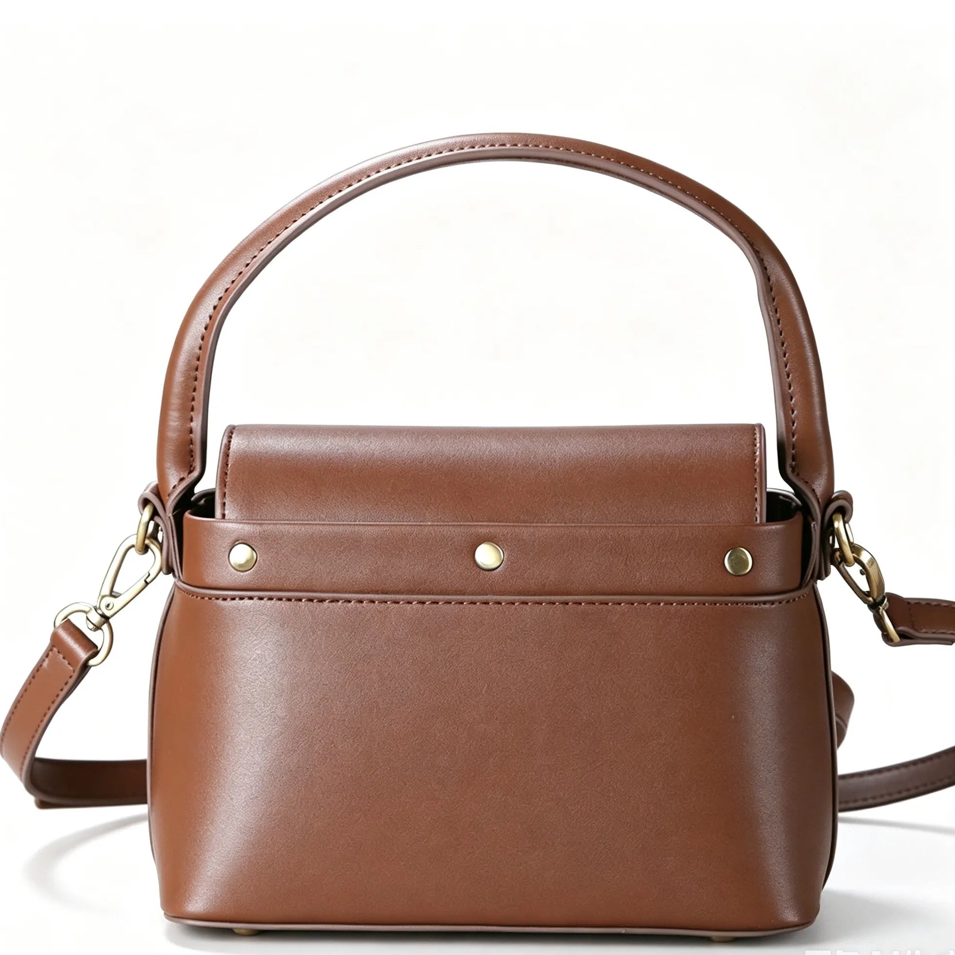 Handcrafted Mottled Bamboo and Genuine Leather Crossbody Bag Vintage Square Box Tote for Women - Verdant Bind