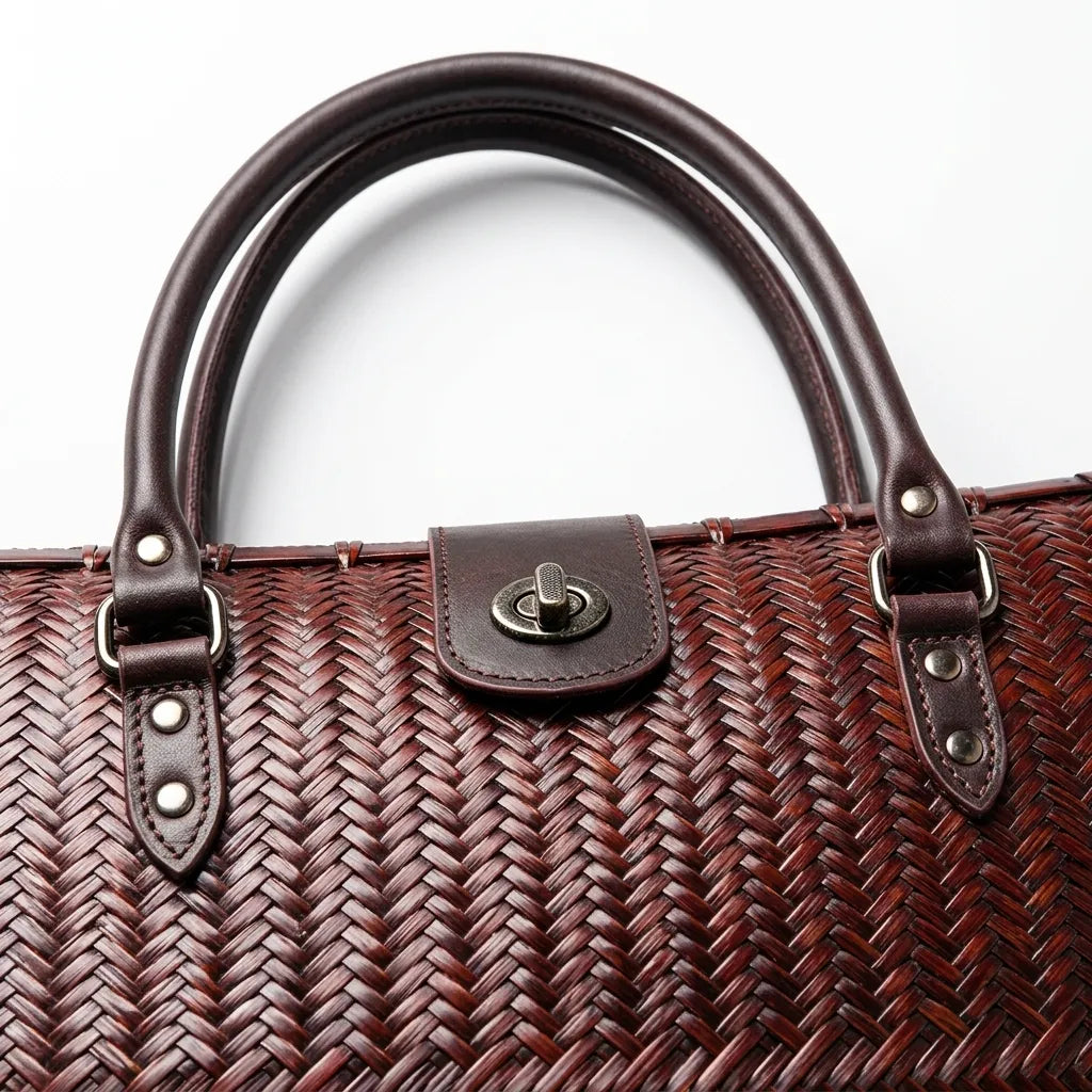 The Heritage - Handwoven Bamboo Structured Tote briefcase