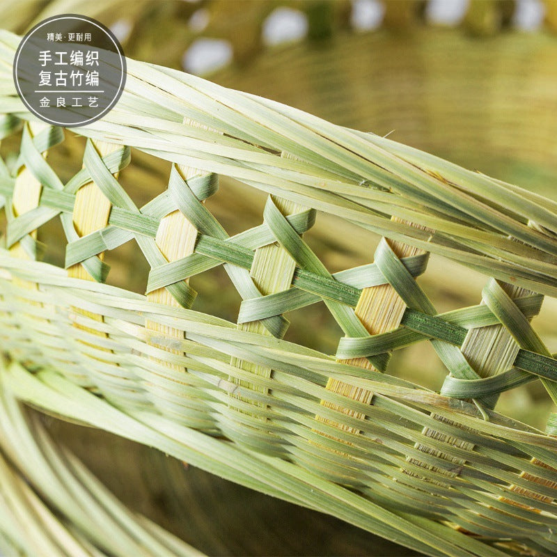 The Lattice Basket Woven Bamboo Hollow-out Snack Storage Basket