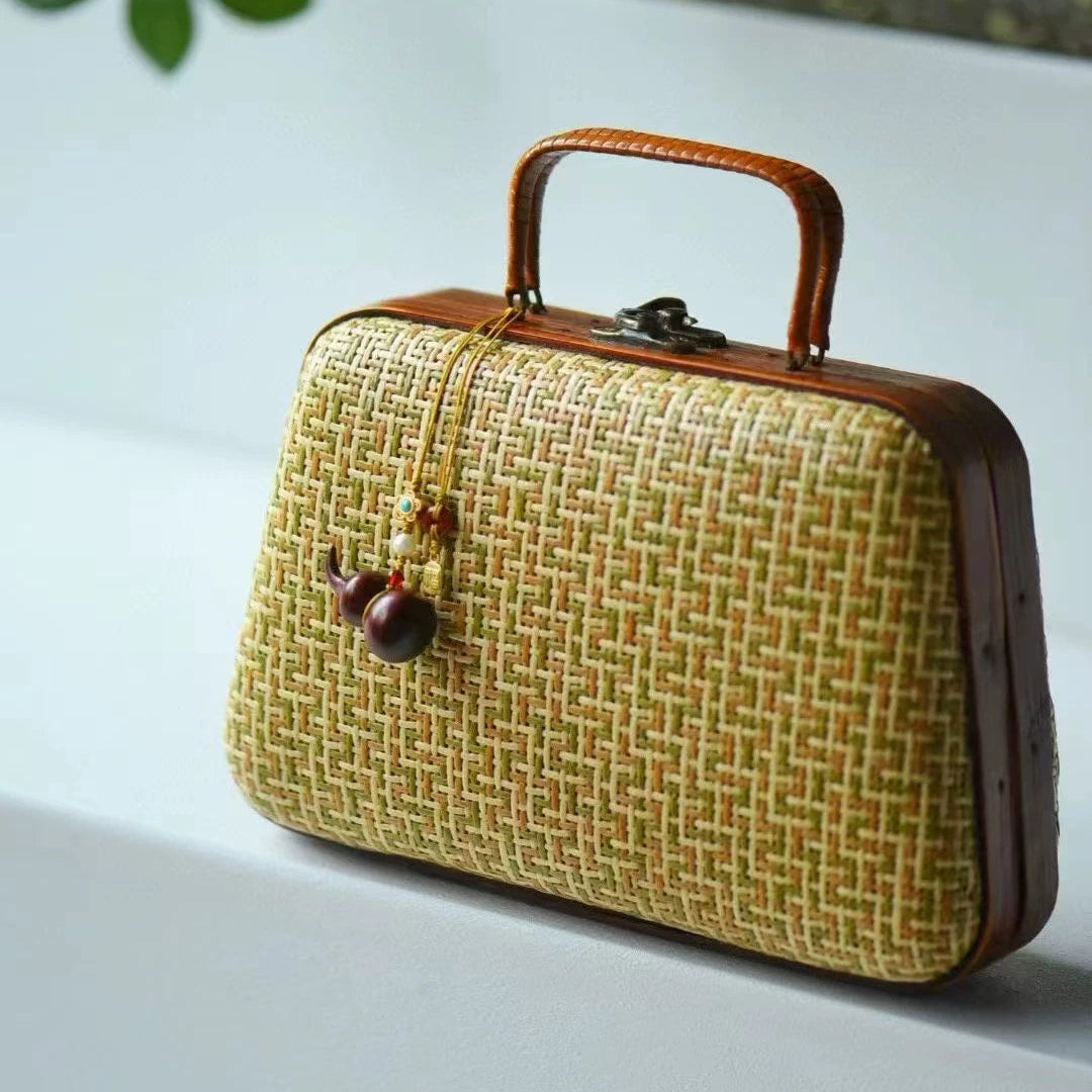 The Kyoto Artisanal Handwoven Bamboo Clutch Tote