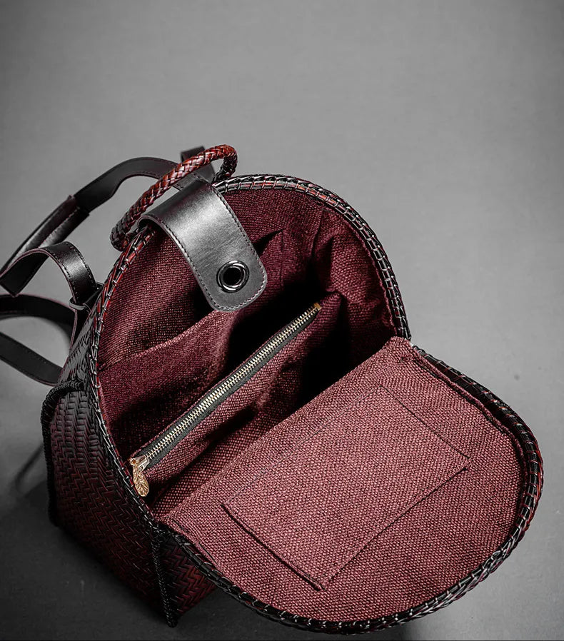 Handwoven Bamboo Backpack for Women - Natural Woven Rucksack