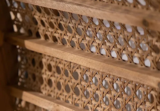 Natural Rattan & Solid Wood Storage Treasure Chest