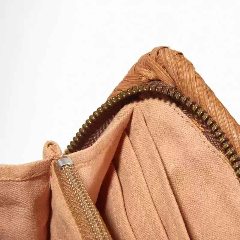 Handcrafted Wild Grapevine Long Wallet  Vintage Unisex Hexagonal Flower Knot Zipper Clutch