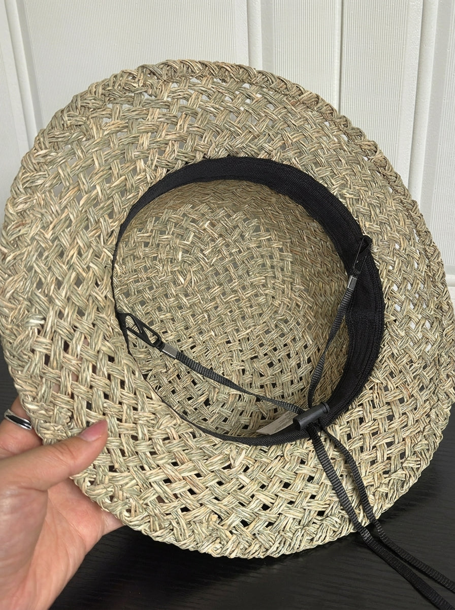 Handwoven Open-Weave Straw Fedora Hat - Breathable Summer Panama Sun Hat