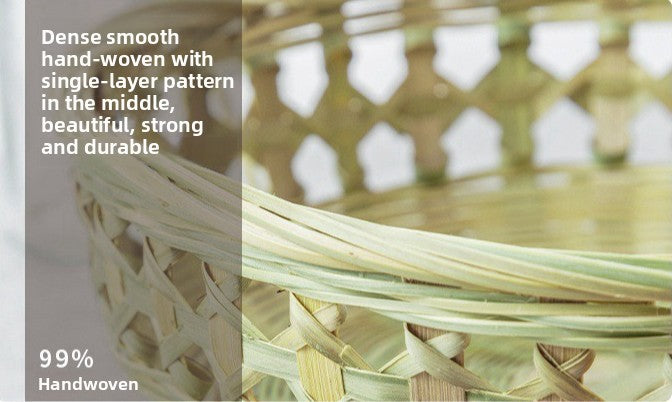 The Lattice Basket Woven Bamboo Hollow-out Snack Storage Basket