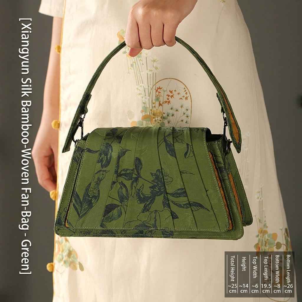 Handcrafted Wabi-Sabi Bamboo & Xiangyun Silk Crossbody Bag