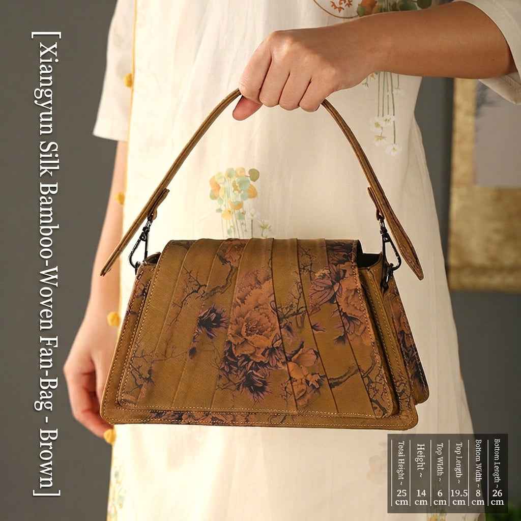 Handcrafted Wabi-Sabi Bamboo & Xiangyun Silk Crossbody Bag