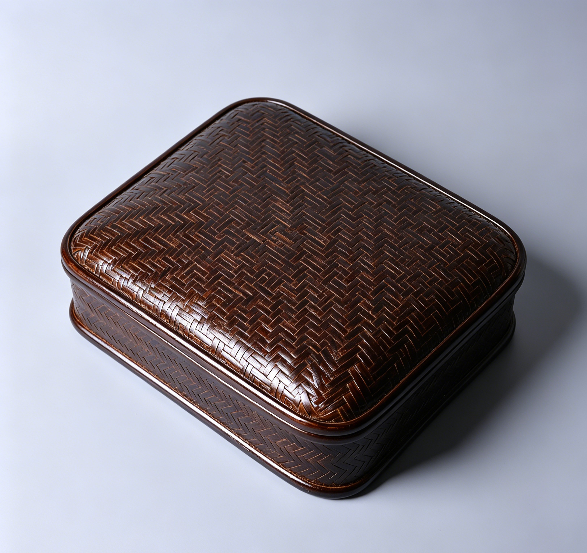 Vintage Carbonized Bamboo Storage Box with Lid - Verdant Bind