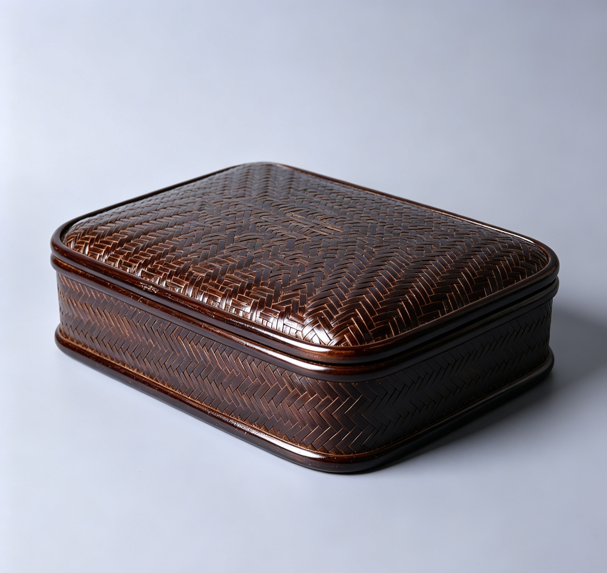 Vintage Carbonized Bamboo Storage Box with Lid - Verdant Bind