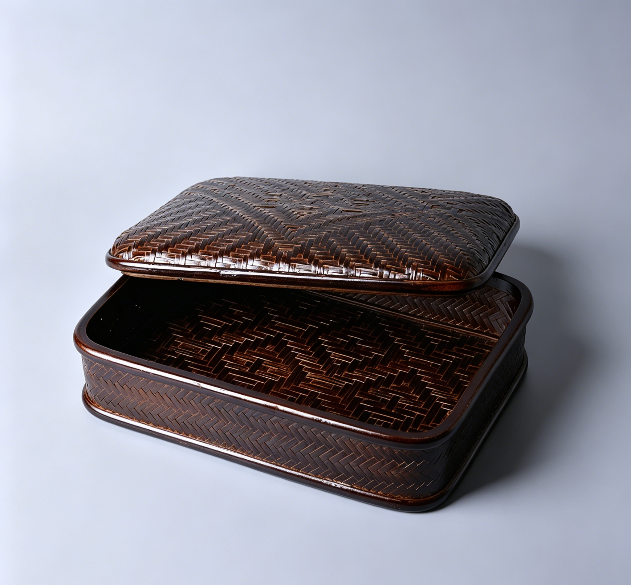 Vintage Carbonized Bamboo Storage Box with Lid - Verdant Bind