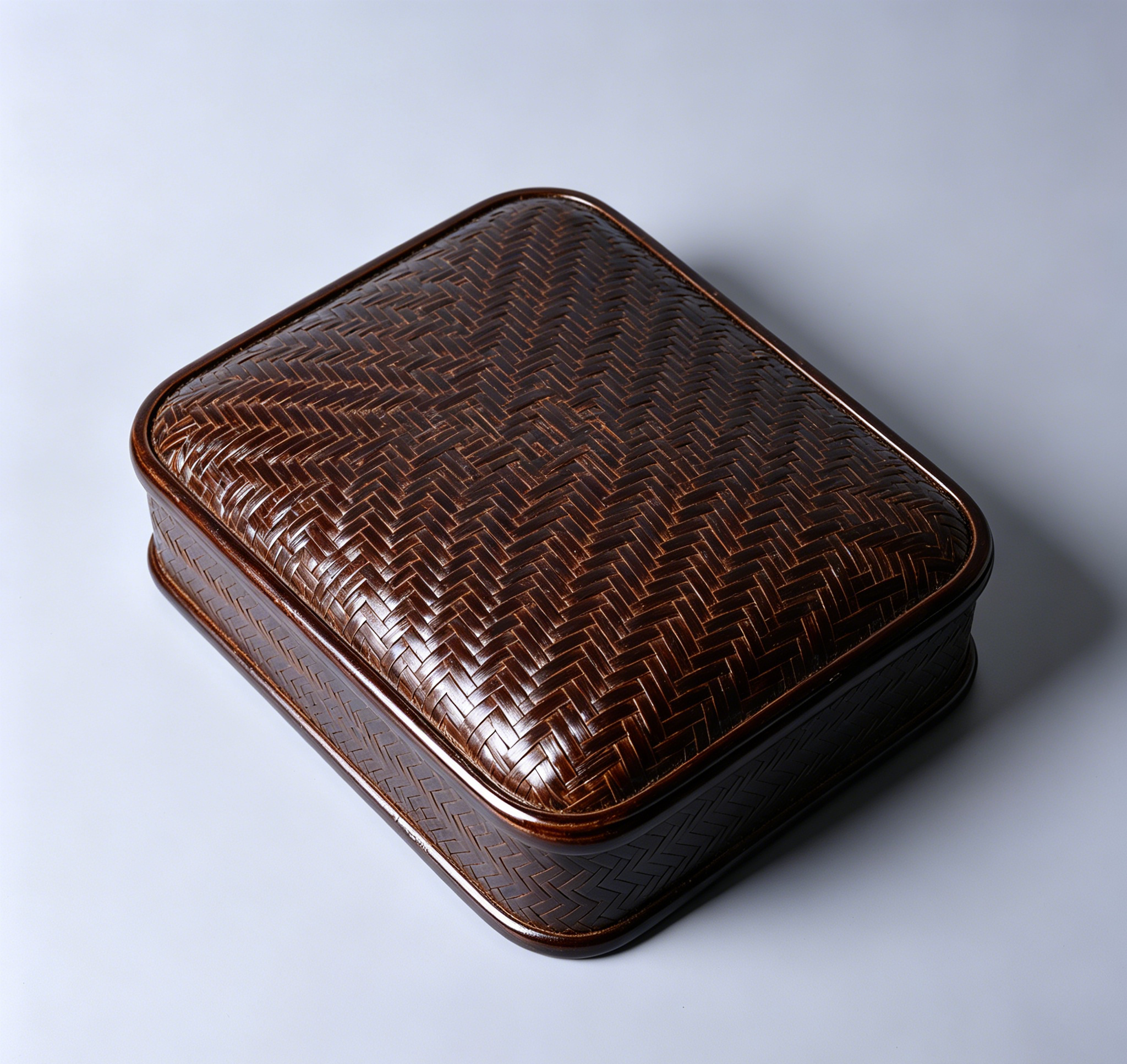 Vintage Carbonized Bamboo Storage Box with Lid - Verdant Bind