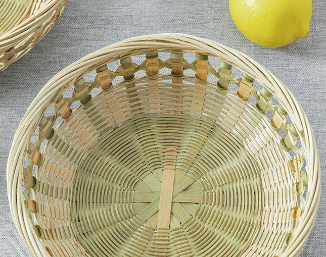 The Lattice Basket Woven Bamboo Hollow-out Snack Storage Basket