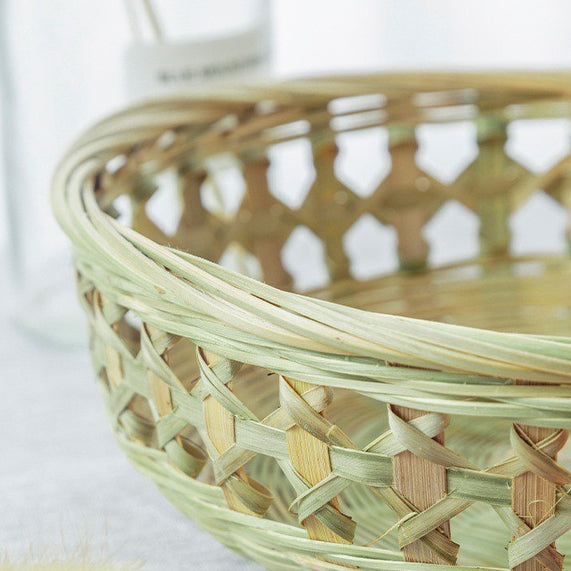 The Lattice Basket Woven Bamboo Hollow-out Snack Storage Basket