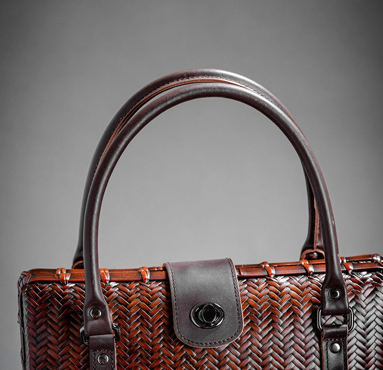 The Heritage - Handwoven Bamboo Structured Tote briefcase