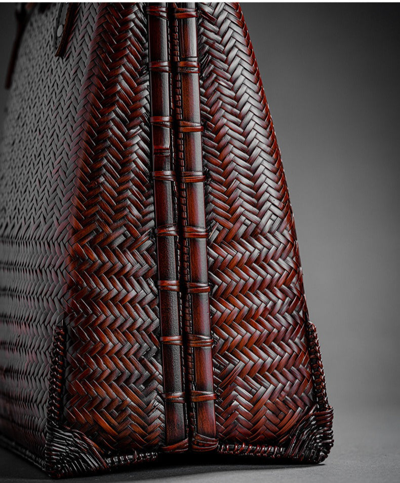 The Heritage - Handwoven Bamboo Structured Tote briefcase